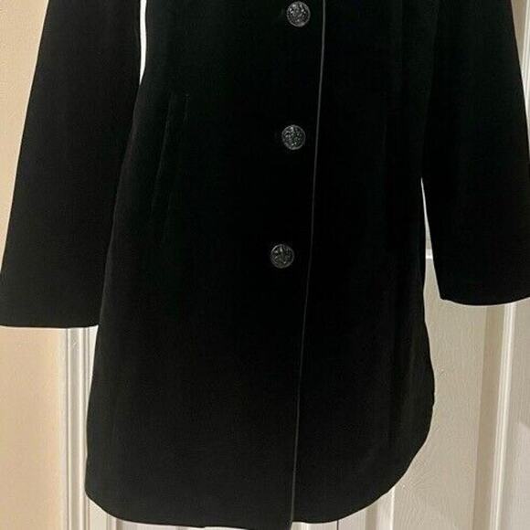 LAUNDRY BY SHELLI SEGAL COAT BLAZER BLACK VELVET SZ L SOPHISTICATED CHIC TRENDY - Picture 5 of 15